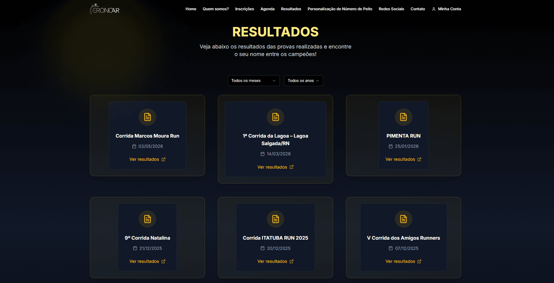 Resultados das Competições do Cronoar